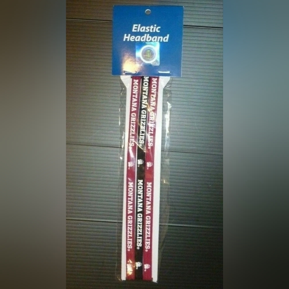 NEW NCAA Montana Grizzlies Elastic Headband - 3 pack NEW NIP